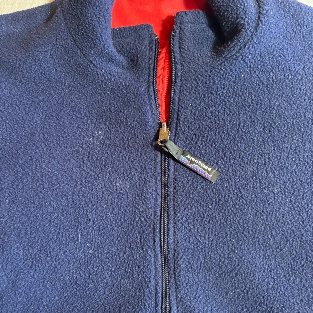 Vintage Patagonia‎ Synchilla Fleece Glissade Reversible Jacket Red Navy Men's M - Picture 7 of 11